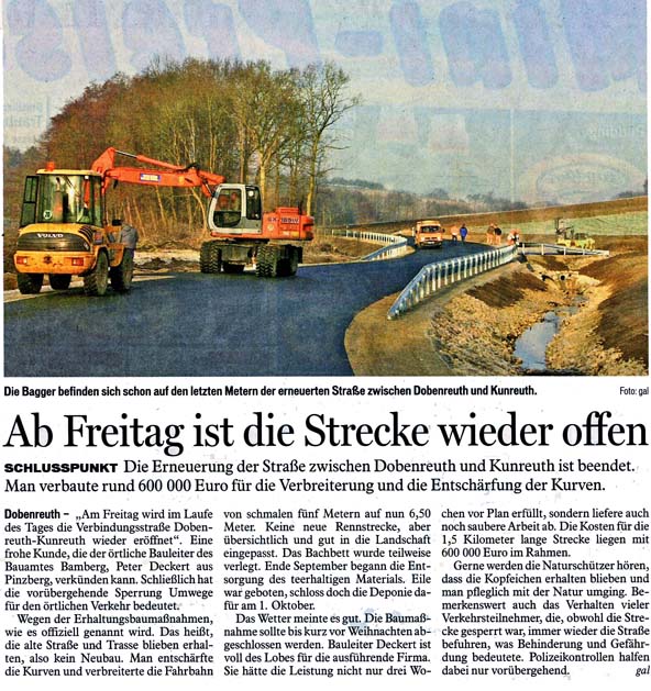 Straßenbau ist fertiggestellt